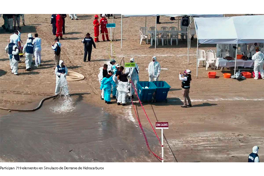 Marina refuerza protocolos con Simulacro de Derrame de Hidrocarburos en la Costa de Tuxpan, Veracruz