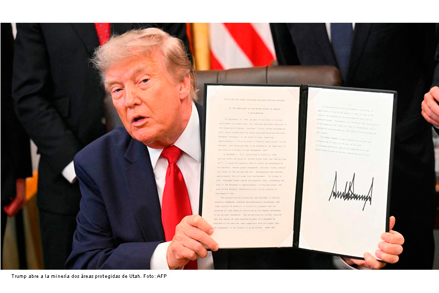 Trump reduce en más del 90% dos áreas protegidas en Utah y abre la puerta a minería