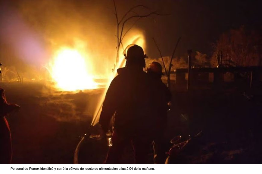 Explota ducto de gas de Pemex: Tabasco desaloja a habitantes de Comalcalco