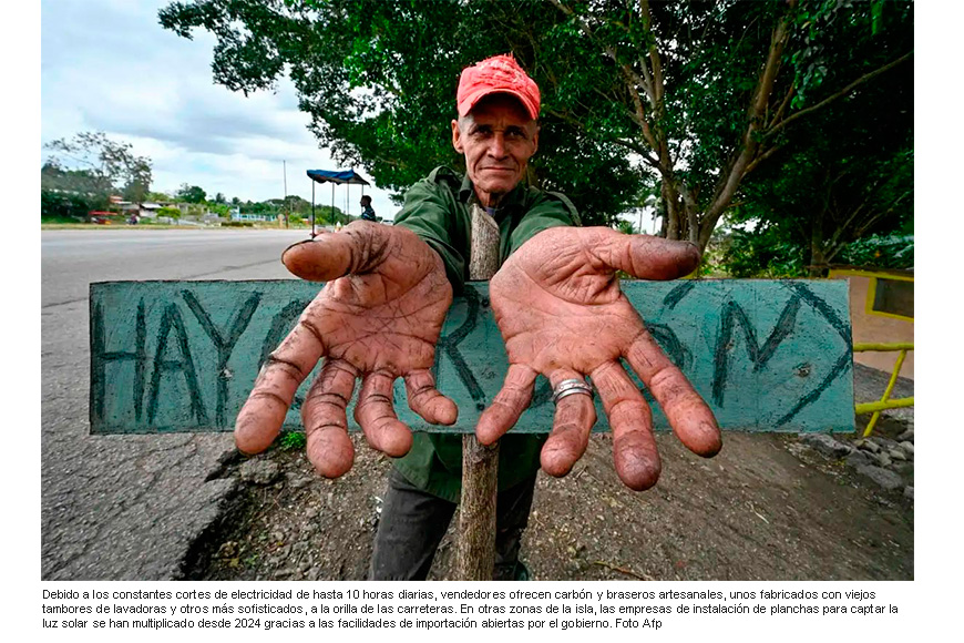 Cuba: ante crisis energética, recurren a carbón y paneles solares