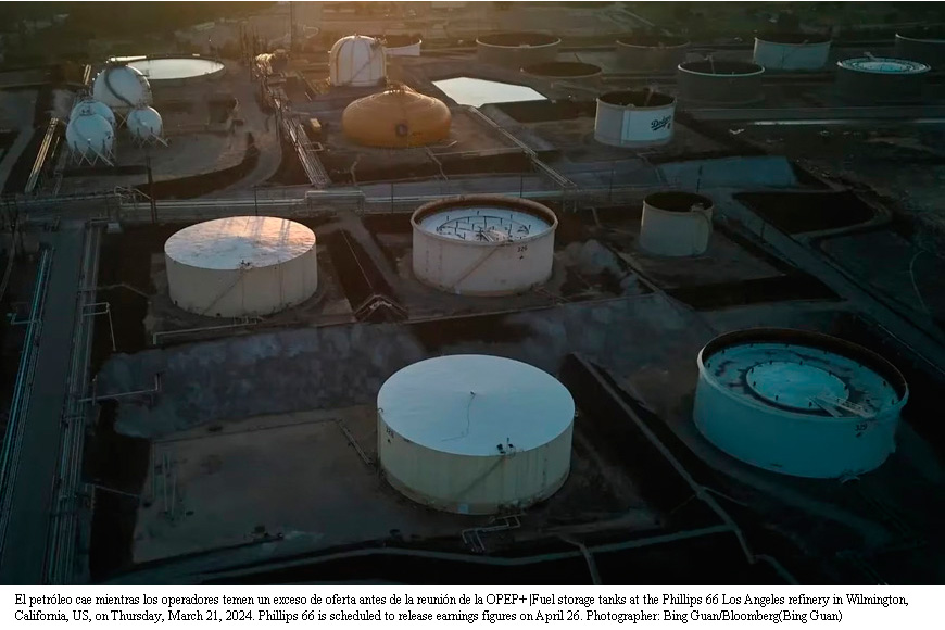 El petróleo cae mientras los operadores temen un exceso de oferta antes de la reunión de la OPEP+
