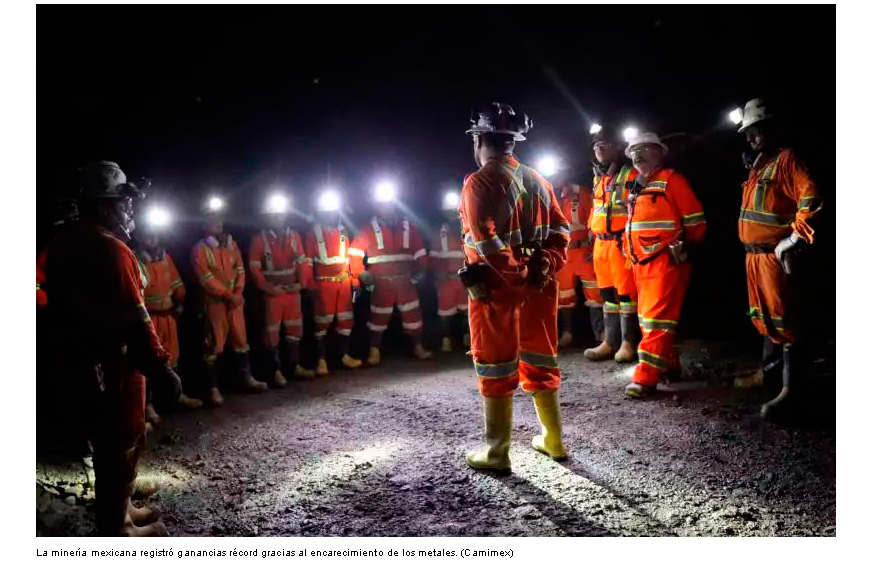 Las ganancias mineras se disparan 21% gracias a altos precios de los metales, pero la inversión cae