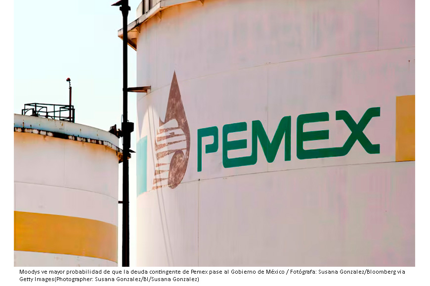 Moodys ve mayor probabilidad de que la deuda contingente de Pemex pase al Gobierno de México