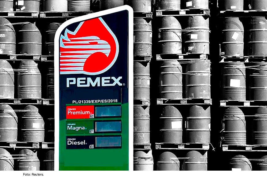 Bombeo de hidrocarburos de Pemex crece 1.4%