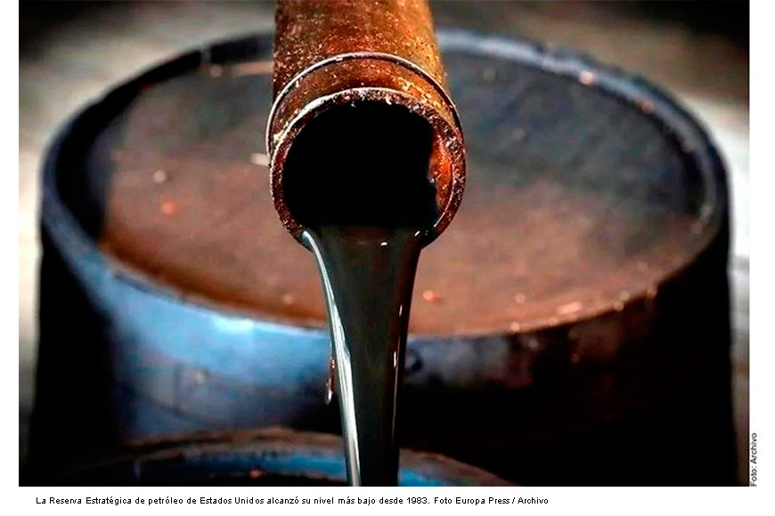 Reserva Estratégica de Petróleo de EU baja 5.5 millones, el nivel más bajo desde 1983