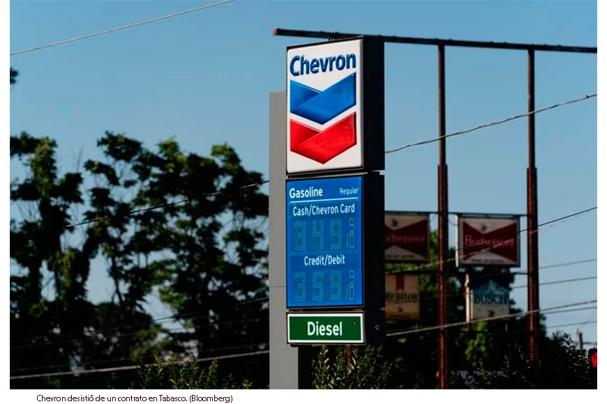 Chevron renuncia a contrato petrolero en la costa de Tabasco por no considerarlo viable