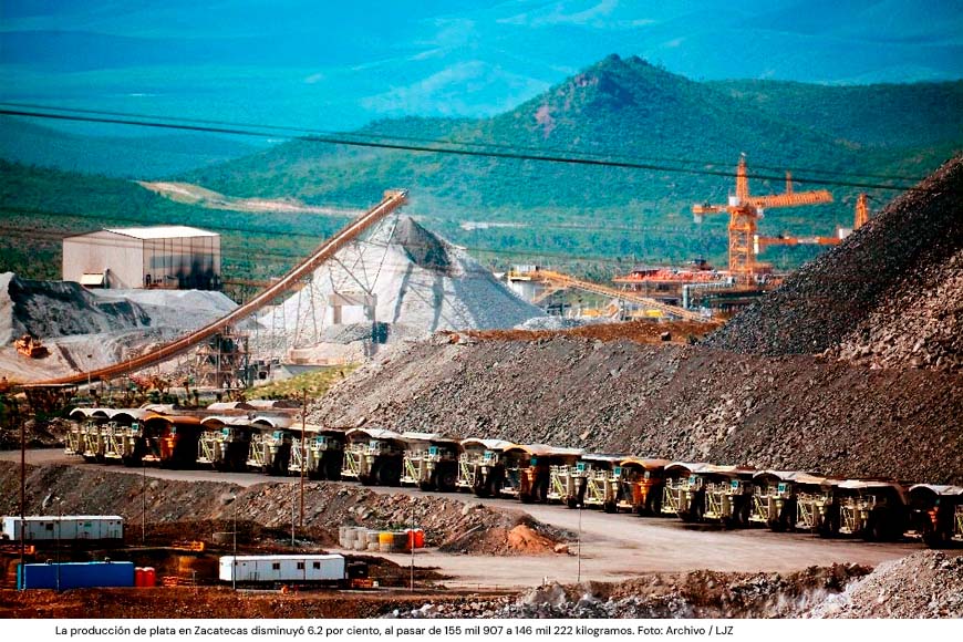 Cae la producción minera en Zacatecas, excepto en cobre